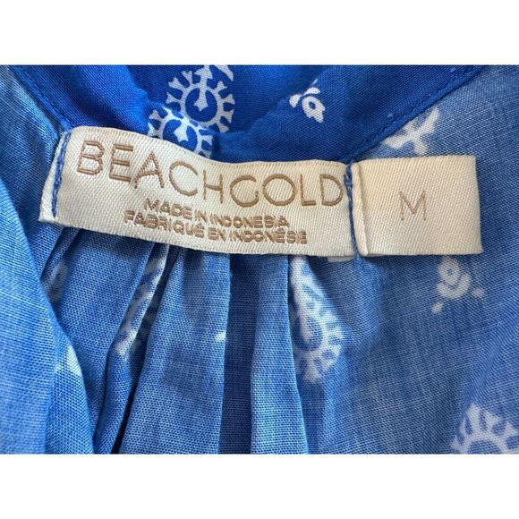 Beachgold from Anthropologie Blue Flowy Romper Size Medium - Picture 6 of 6